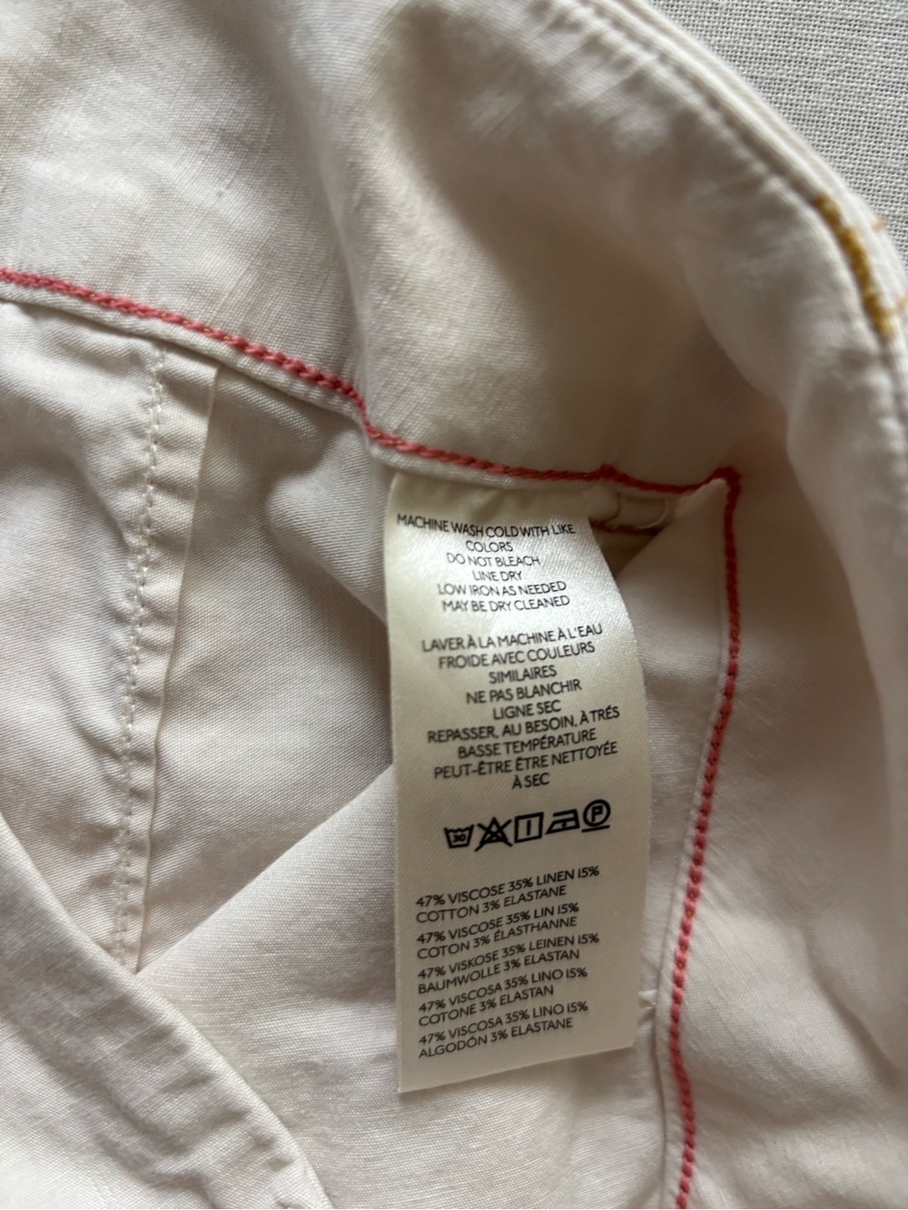 Anthropologie Maeve Colette High Rise Wide Leg Cropped Pants Ivory Size 29 - Picture 6 of 10